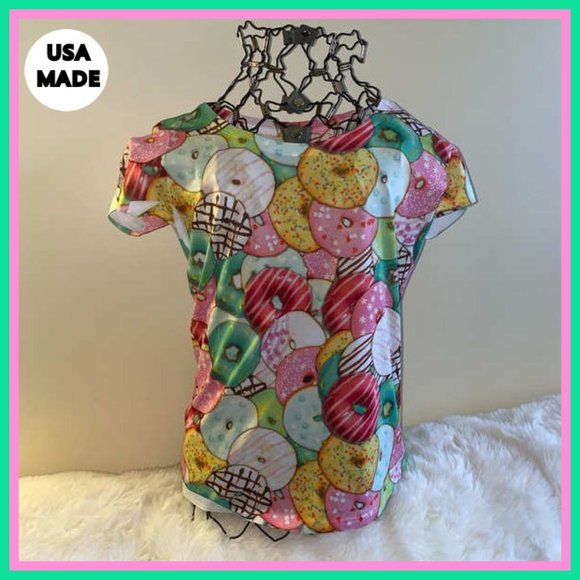 Vivid Sportswear Sugar & Sweet  Fitted Slinky Donuts Tee Size L - Picture 4 of 9